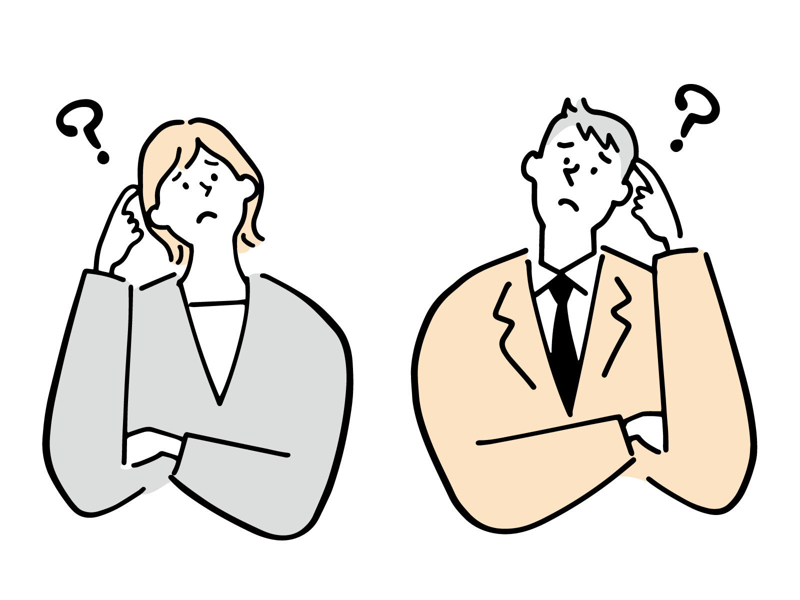 外国人材の日本語や対応に不安を感じる企業担当者のイラスト